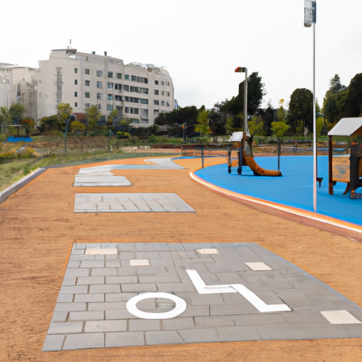 פארק עירוני המצויד בשבילים מתאימים לכיסא גלגלים, סימון מישוש ומתקני שעשועים אדפטיביים